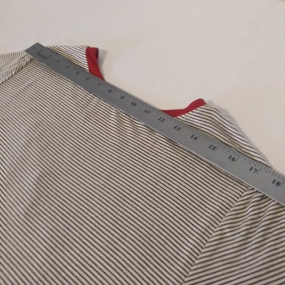Democracy women's size L white, black and red striped cherry top - Picture 9 of 13